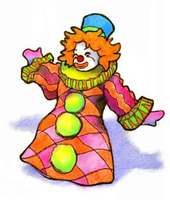 Digital Watercolor Clown Icon