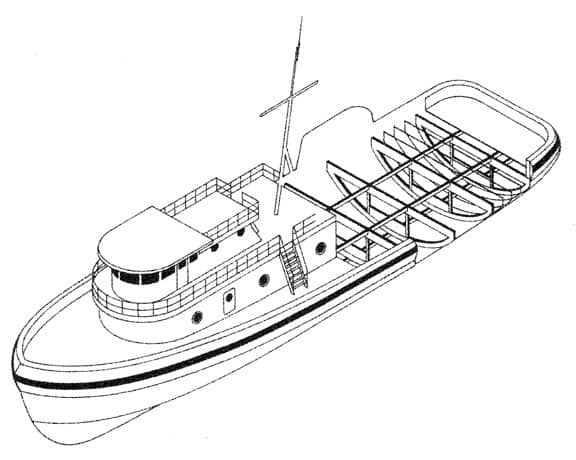 Tugboat Isometric Cutaway