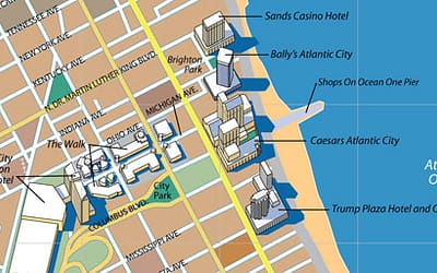 Atlantic City, New Jersey, Map Illustration