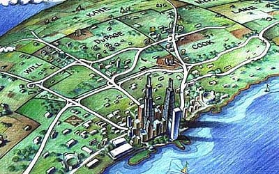 Chicago Area Map Illustrations